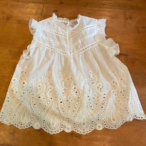 Eyelet High Neck Tank Top